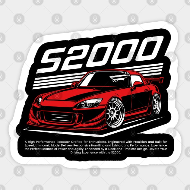 JDM Red S 2000 Touge Sticker by GoldenTuners